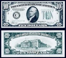 $10 1934C Federal Reserve Star Note Fr#2008-CW Wide Philadelphia PMG 64 CU