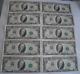 10 1988a $10 Ten Dollar Sequental Bills Federal Reserve Note Vintage Currency Us