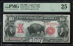1901 $10 Ten Dollar Bison Legal Tender United States Note Fr#121m Mule PMG VF 25
