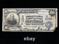 1902 $10 Ten Dollar New Orleans LA National Bank Note Currency (Ch. 3069)