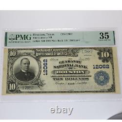 1902 PMG CHOICE VF35 HOUSTON TEXAS $10 Ten Dollar National Bank Note #43176F