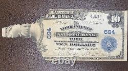1902 Ten Dollar Bill $10 National Currency Large Size Note York County #50229