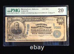 1902 Ten Dollar Note Traders National Bank Of Birmingham Alabama PMG VF 20