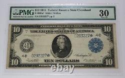 1914 PMG VF30 US Blue Seal Silver Certificate Ten Dollar $10 Star Note #39588F