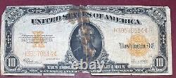 1922 Ten Dollar Gold Certificate Large Size Note $10 Bill Circulated #62690