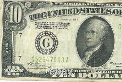 1928c Green Seal Ten Dollar Bill Note In Good Condition