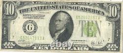 1928c Green Seal Ten Dollar Bill Note In Good Condition