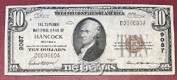 1929 $10 National Currency Note Ten Dollar Bill Hancock Michigan #62727