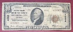 1929 $10 National Currency Note Ten Dollar Bill Oklahoma City OK #62738