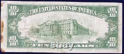 1929 Ten Dollar Bill $10 National Currency Note High Grade AU with Spots #9618