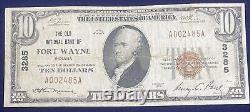 1929 Ten Dollar Bill $10 National Currency Note circ. Fort Wayne IN #51964
