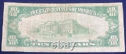 1929 Ten Dollar Bill $10 National Currency Note circ. Terre Haute IN #51969