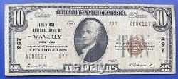 1929 Ten Dollar National Currency Bill $10 Note Waverly New York #73772