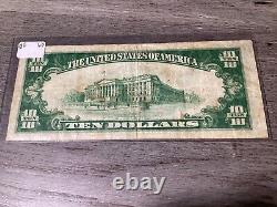 1929 Ten Dollar National Currency Note $10 Bill Chicago Illinois-3897 A