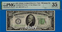1934A $10 FRN Minneapolis Star PMG 35 rare total 19 star notes known FR-2006-I
