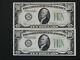 1934 A Series Ten Dollars 2 Consecutive Federal Reserve Notes Nice