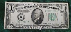 1934 C US ERROR $10 Ten Dollar Bill with Serial Number Placement + See Descr