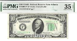 1934-d $10 Atlanta Star Note Superb Pmg Choice Very Fine 35 Epq And Rare