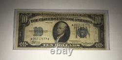 1934a Silver Certificate Blue Seal Ten Dollar Star Note