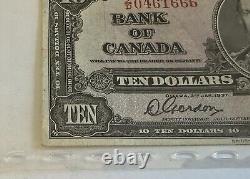 1937 Bank Of Canada Ten 10 Dollar Bank Note Zd Z/d 0461666 Very Fine/20 Gordon