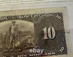 1937 Bank Of Canada Ten 10 Dollar Bank Note Zd Z/d 0461666 Very Fine/20 Gordon