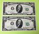 1950 B Chicago, Il $10 Ten Dollar 2 Sequential Star Notes Very Rare Uncirculated