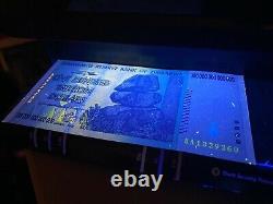 20 note stack Authenticated Zimbabwe 100 Trillion $ Banknote Free Ship P-91