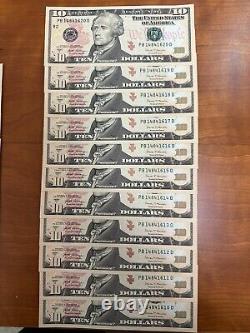 29 Uncirculated $10.00 TEN Dollar Bills Series 2017A $10 Sequential Notes. Crisp