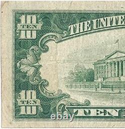 Dollar Federal Reserve Note Error Green Seal 10 Ten Currency 1934c Bill