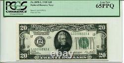 FR 2050-L 1928 $20 Federal Reserve Note 65 PPQ Gem New