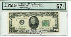 FR 2064-L 1950E $20 Federal Reserve Note PMG 67 EPQ SUPBERB GEM UNCIRCULATED