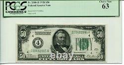 FR 2100-D 1928 $50 Federal Reserve Note PCGS 63 Choice New