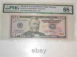 FR 2132-G 2013 $50 Federal Reserve Note PMG 68 EPQ SUPERB GEM UNC 2 OF 5