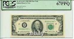 FR 2172-B STAR 1988 $100 Federal Reserve Note PCGS 67 PPQ SUPERB Gem New
