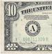 Green Seal Ten Dollar Note 1934 Bill Federal Reserve Us United Currency Frn