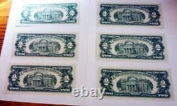 Lot of TEN Sequential 1963 Red Seal $2 Two Dollar Bills Notes FRN Uncirculated