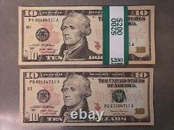 NEW TEN Dollar Bills, SERIES 2017A $10 Sequential Notes LOT of 21