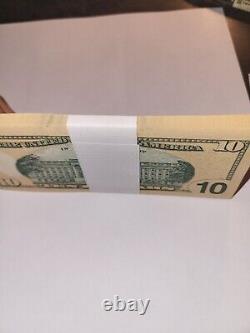 NEW Uncirculated TEN Dollar Bills, Series 2017A, $10 Sequential Notes, Lot of 62