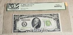 Pcgs Fr. 2004-k 1934 $10 Bill Lgs Federal Reserve Note Gem New 66ppq K02034526a
