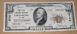 RARE 1929 $10 ten dollar bill BANK NOTE Strasburg VIRGINIA low serial number