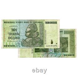 SALE! LOT OF TEN 10 Trillion Zimbabwe Banknotes 2008 AA Series CIRCULATED