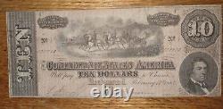 TRUE BINARY 100010 $10 Confederate Note ca 1864 Fancy Rare Serial Repeater $1