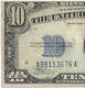 Ten Dollar Us Silver Bill Blue Seal Note Error Certificates Series 1928 Africa
