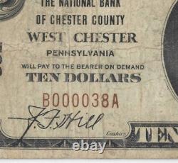 Ten Dollar National Note Serial Number Fancy Error 10