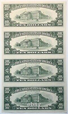 United States 1995 UNC 10 Dollar Star Notes Uncut Sheet Atlanta In Folder