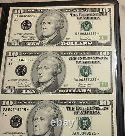 World Reserve Monetary Exchange Uncut Sheet Star Notes 4 Ten Dollar Bills 2003
