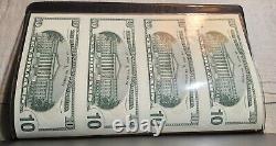 World Reserve Monetary Exchange Uncut Sheet Star Notes 4 Ten Dollar Bills 2003