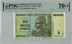 Zimbabwe 10 Trillion Dollars 2008 P88 PMG70 EPG GEM RARE