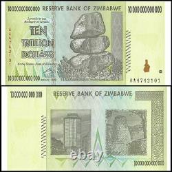 10 Zimbabwe 10 Trillion, AA/2008, P-88, Circulé 100 Trillion Série CoA USA