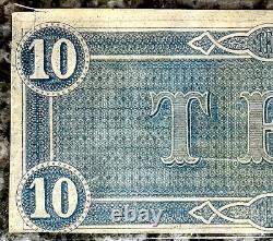 1864 10 $ CSA, Billet de dix dollars des États confédérés d'Amérique, non circulé